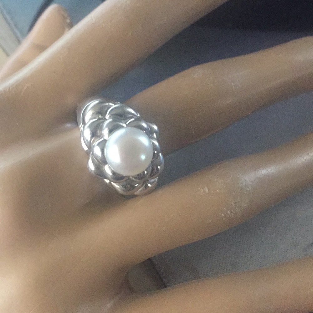 QVC beautiful substantial Natural pearl SS925